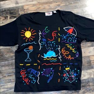 Vintage International Sportswear Sequined and embroidered shirt size 2X